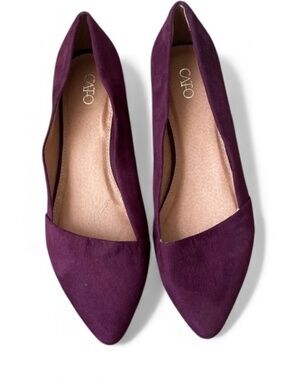 Cato Purple Flats Elegant Suede Loafers
